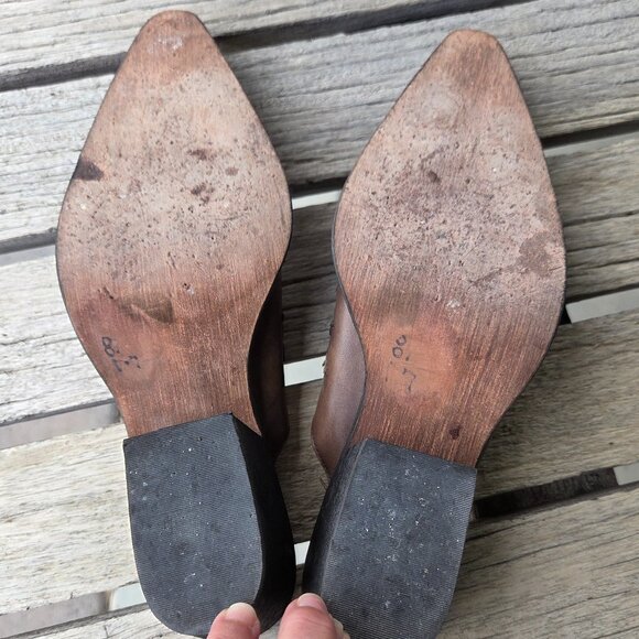 Sz 8 Vintage Carlos by Carlos Santana "Rodeo" Leather Cowgirl/Western Mules - Picture 7 of 8